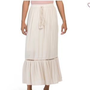 RAGA cream midi maxi skirt M great for beach NWT
